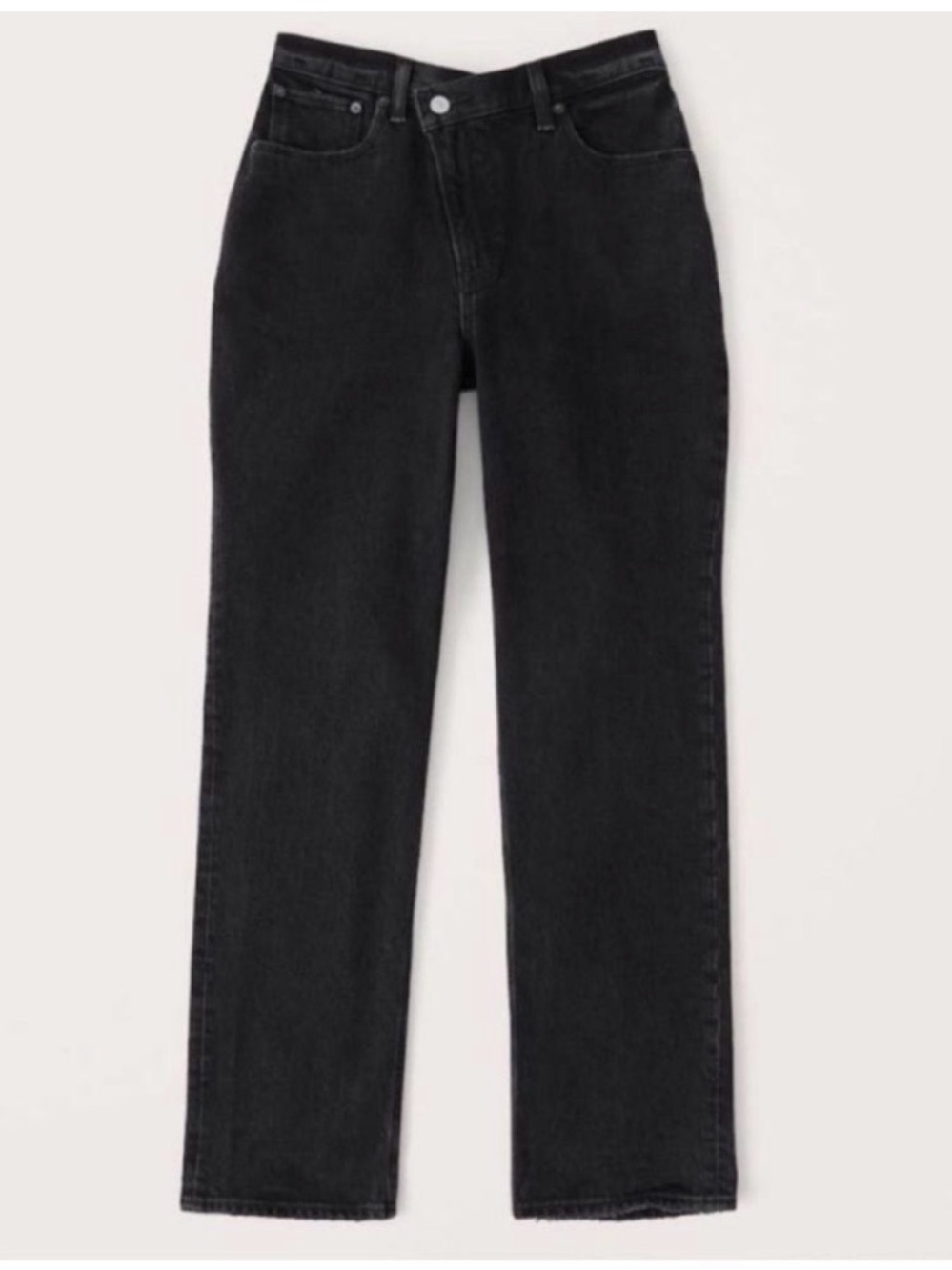 Abercrombie & Fitch 90s Slim Straight Ultra High Rise Black Denim 10